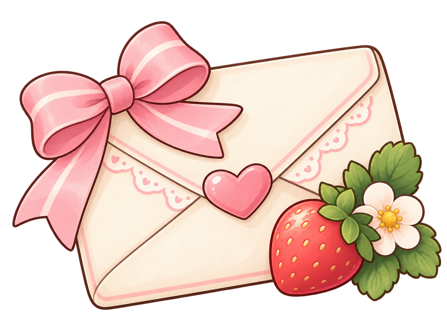 Envelope com laço rosa